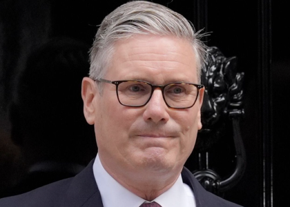 Keir Starmer delivering his resignation statement outside 10 Downing Street in London.