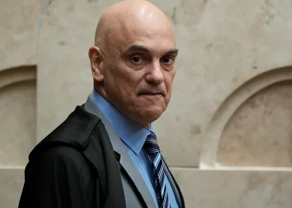 Brazilian Supreme Court Justice Alexandre de Moraes attends a court session in Brasília.