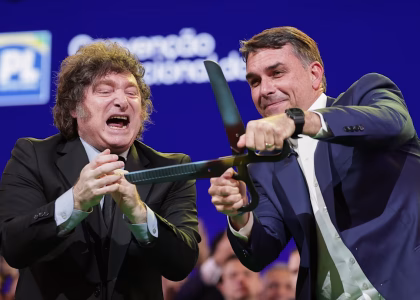 A Brazilian electronic voting machine is displayed ahead of the 2026 national election.
