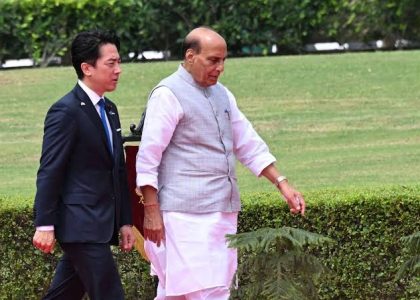 Indian Defence Minister Rajnath Singh and Japanese Defence Minister Shinjiro Koizumi meet for bilateral talks.