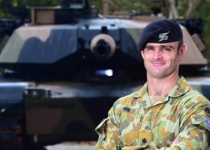 Australian Army personnel operate a light unmanned aerial vehicle during field training.